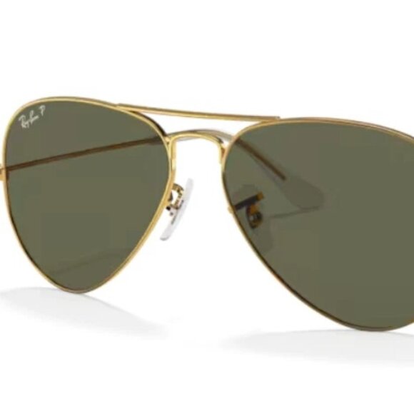 Ray-Ban RB3025 Aviator – Gold Frame, Polarized G-15 Green Lenses (001/58) (NWT)